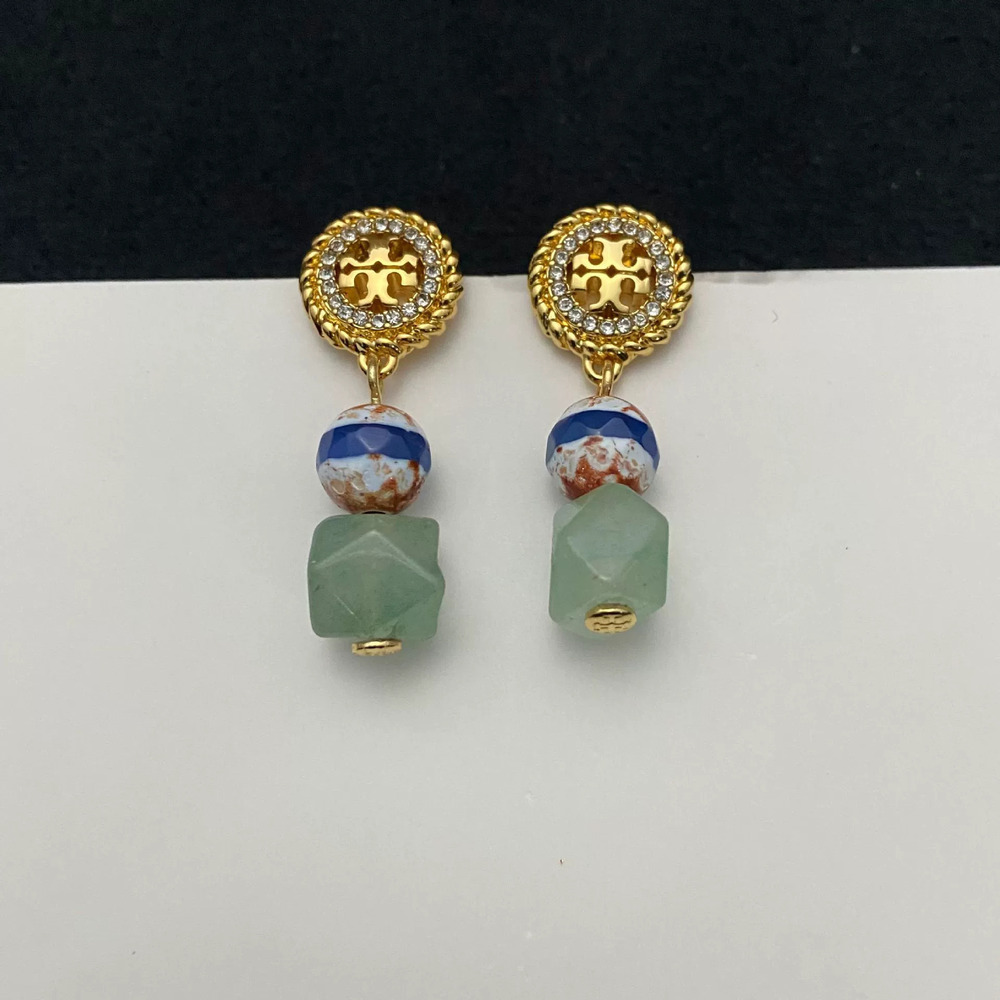Tory Burch Letter Rhinestone Earrings - Picture 4 of 6